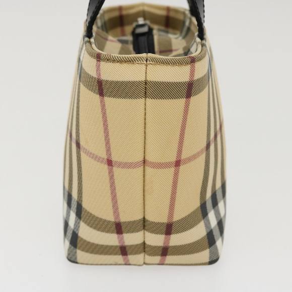 BURBERRY Nova Check Hand Bag PVC Leather Beige Auth yk6252 - Picture 4 of 10